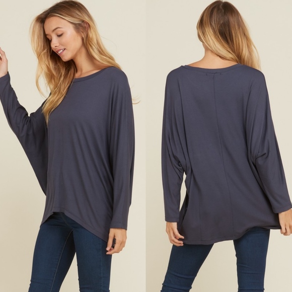 Tops - Slate Long Sleeve Dolman Top Tunic Top 🌷Last 1